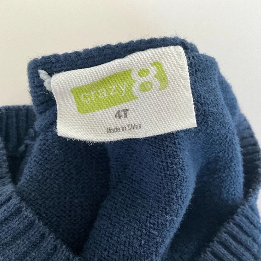 Crazy 8 Navy Dress with Teal and Lime Heart Pattern Girls Size 4T
